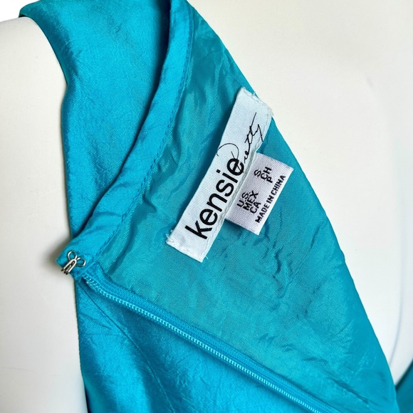 Kensie Cyan Blue Silk Fit And Flare Dress S - Picture 5 of 6